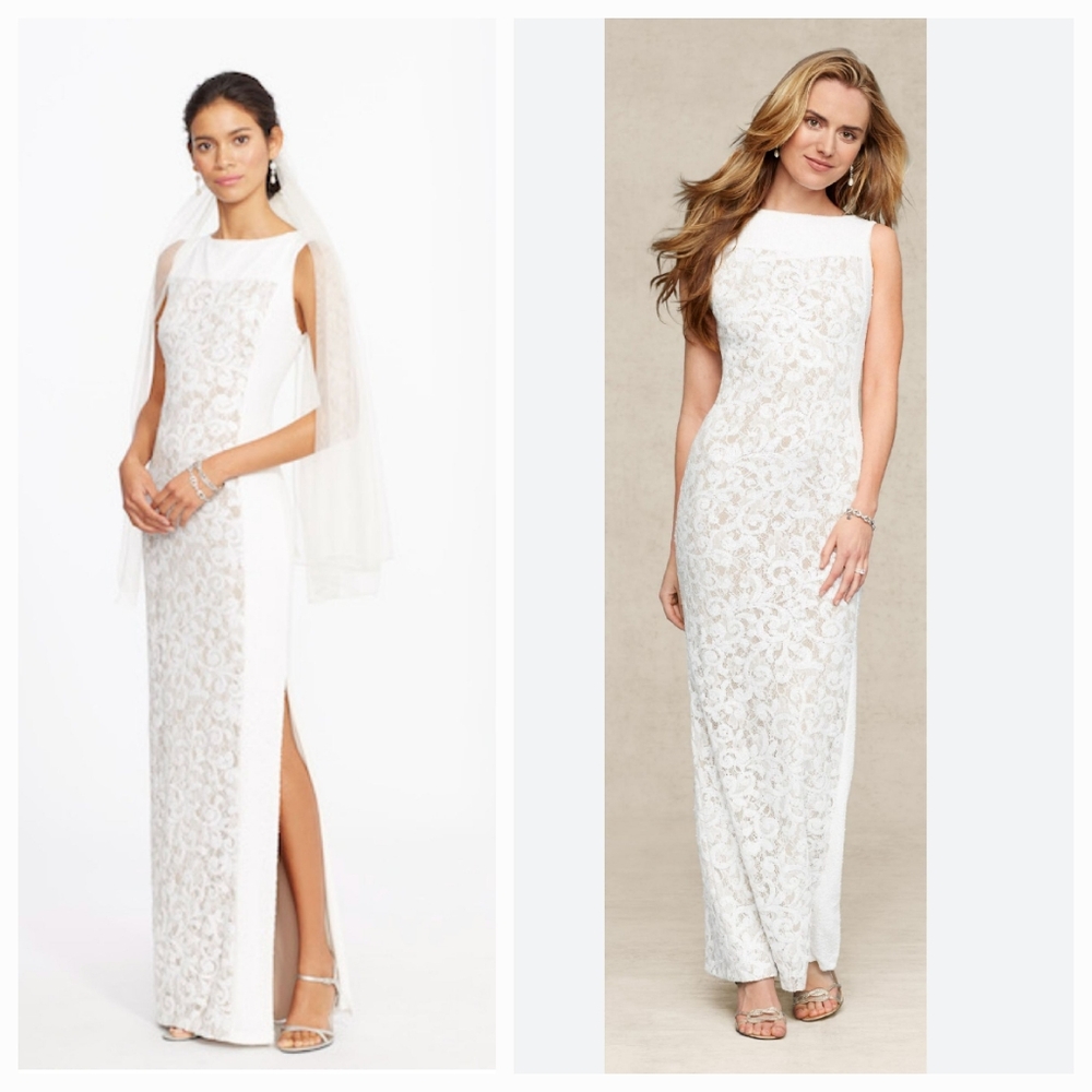 LAUREN RALPH LAUREN EVENING SLEEVELESS LACE SEQUIN HOWN WEDDING MOTHER PLUS 16